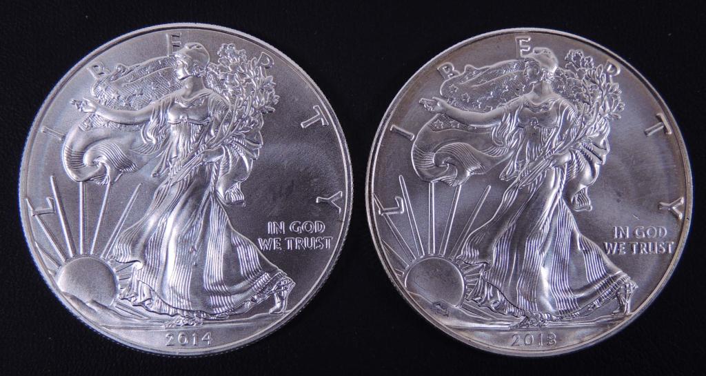(2) Silver Eagles (1 of 2)
