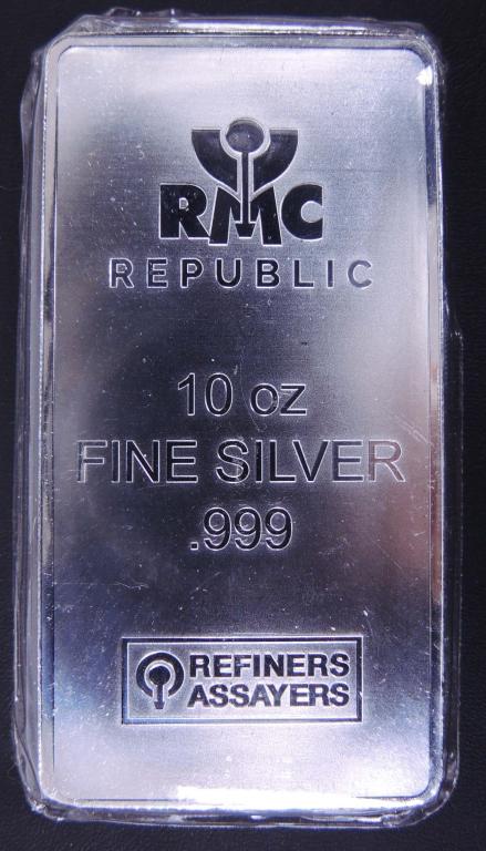 10 ozt Fine Silver Bar, RMC Republic Refiners (1 of 2)
