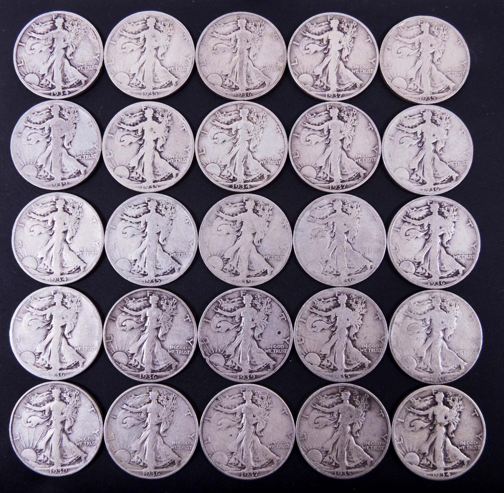 1930's Walking Liberty Half Dollars (25) (1 of 2)