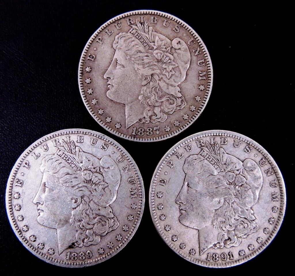 3 Morgan Silver Dollars (1 of 2)