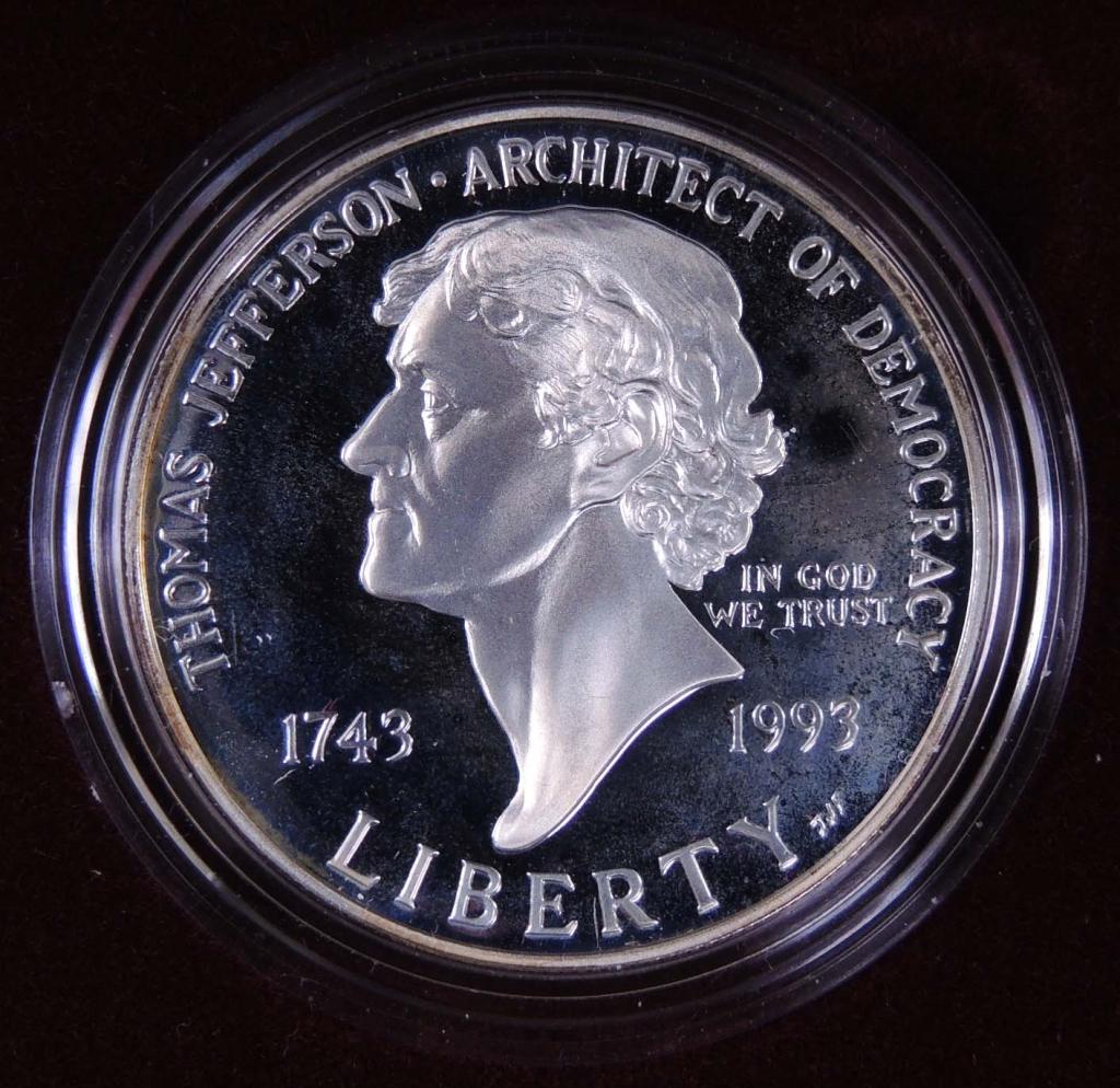 1993-s Proof Thomas Jefferson Silver Dollar (1 of 3)