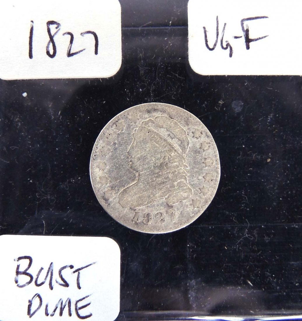 1827 Bust Dime with Full Rims (1 of 2)
