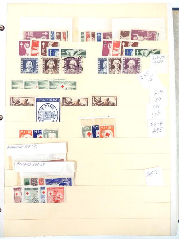 Stamp Albums - Scandinavian and Polish: Stamp album - Scandinavian, mostly empty. Stamp album - Polish, mostly mint older stamps.