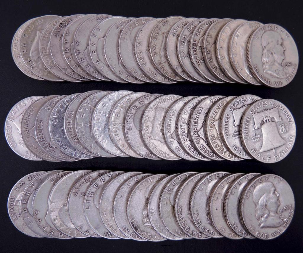 1950's Franklin Half Dollars (50) (1 of 1)