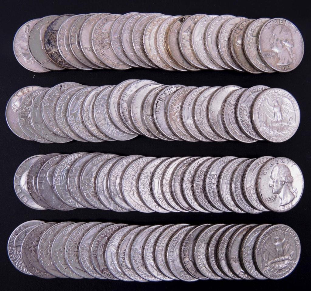 1962-1963 Washington Silver Quarters (80) (1 of 1)