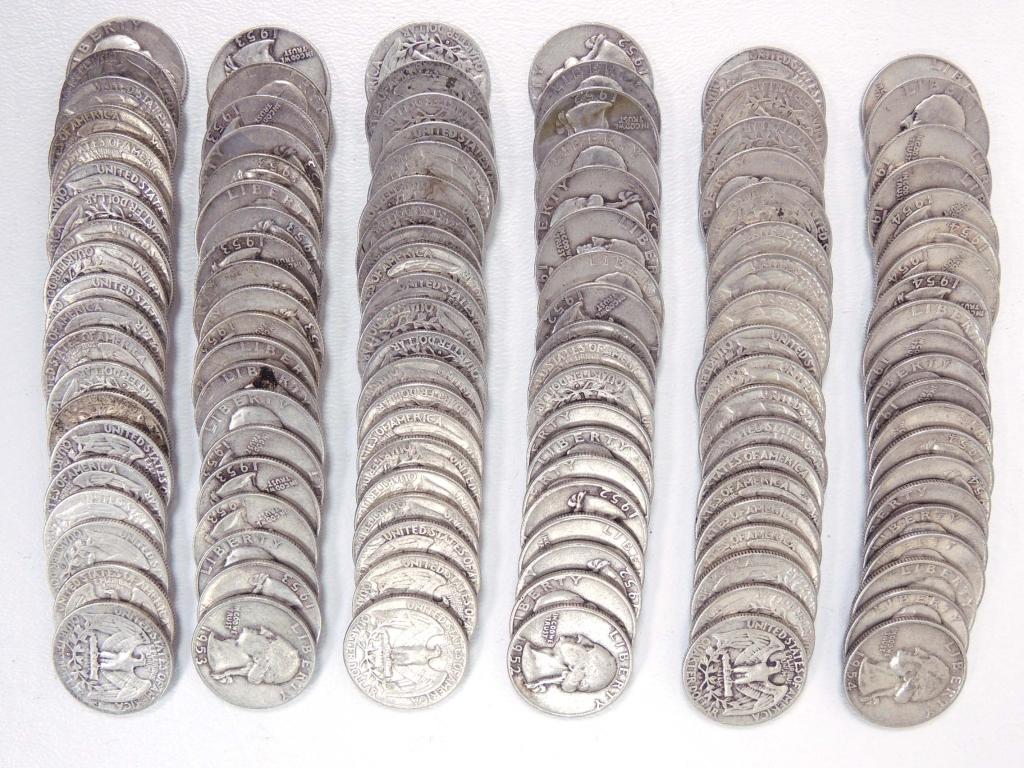 1952-1954 Washington Silver Quarters (120) (1 of 1)