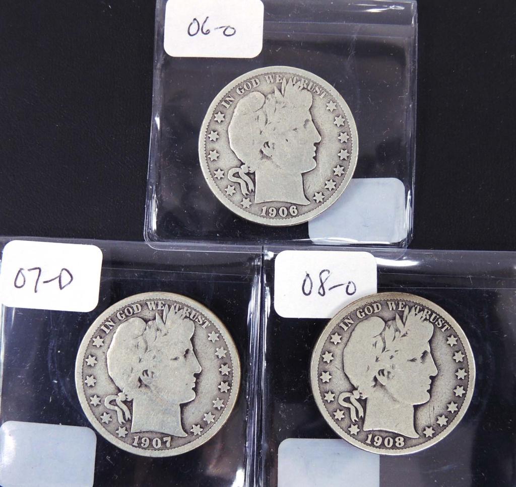 3 Coin Lot - Barber Half Dollars (1 of 2)