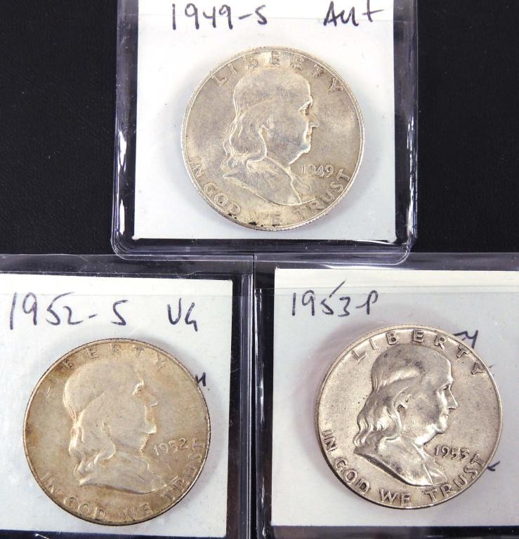 3 Coin Lot - Franklin Half Dollars (1 of 2)