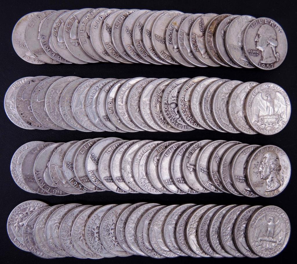 1957-1958 Washington Silver Quarters (80) (1 of 1)