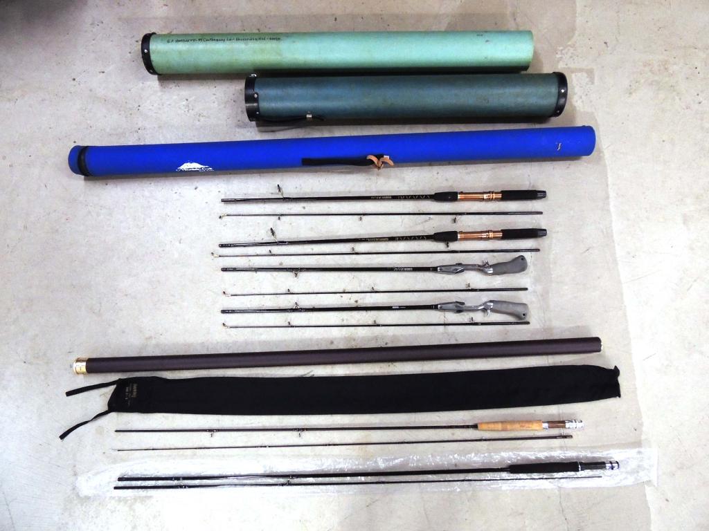 Assortment of 6 Fishing Rods, 3 cases- LOCALS ONLY: Berkley Blazer 8' 6" rod. Berkley Series One S40 8' rod in bag and metal tube. Two Zebco 6' rods, Two Zebco 5.5' rods. Mountain Creek and Fiberglass Rod Cases. (6 Rods, 3 Cases total!) LOCAL PICK UP O
