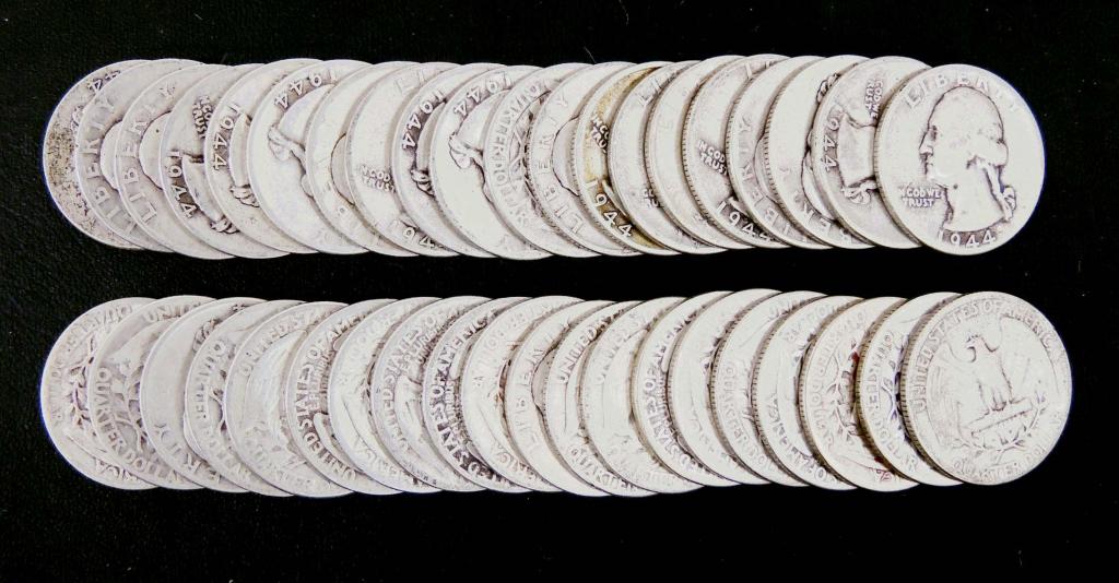 1944 Washington silver quarters (40) (1 of 1)