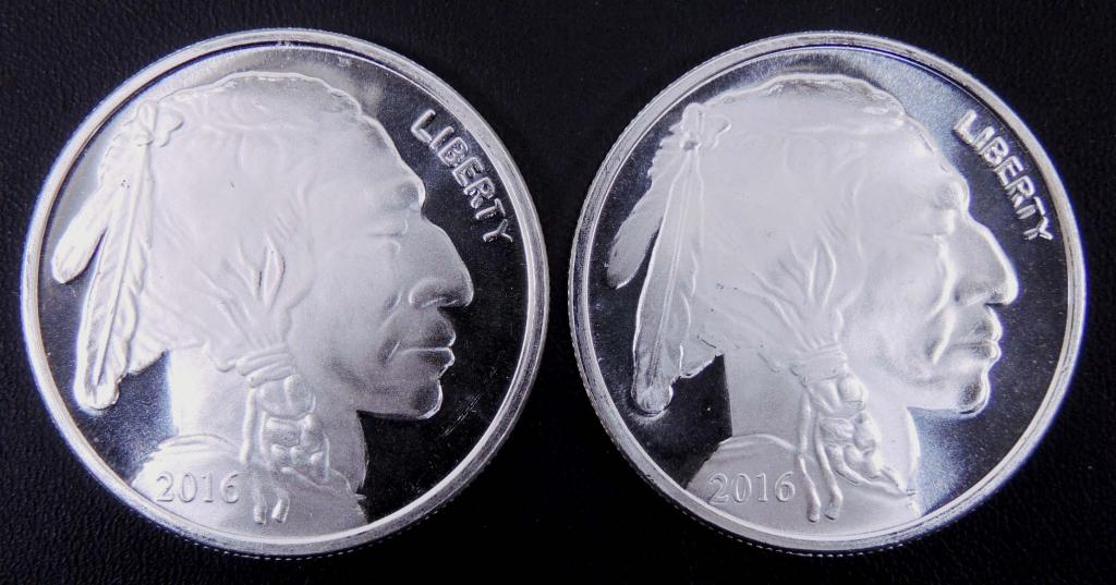 2 Rounds of 1 ozt. Fine Silver, Buffalo Rounds (1 of 2)