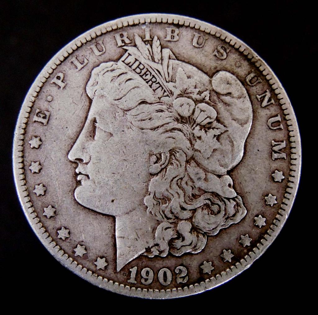 1902 Morgan Silver Dollar: 90% silver Philadelphia mint Morgan
