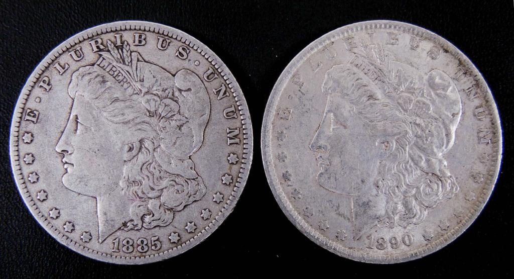 1885 - o & 1890 - o Morgan Silver Dollars (2) (1 of 2)