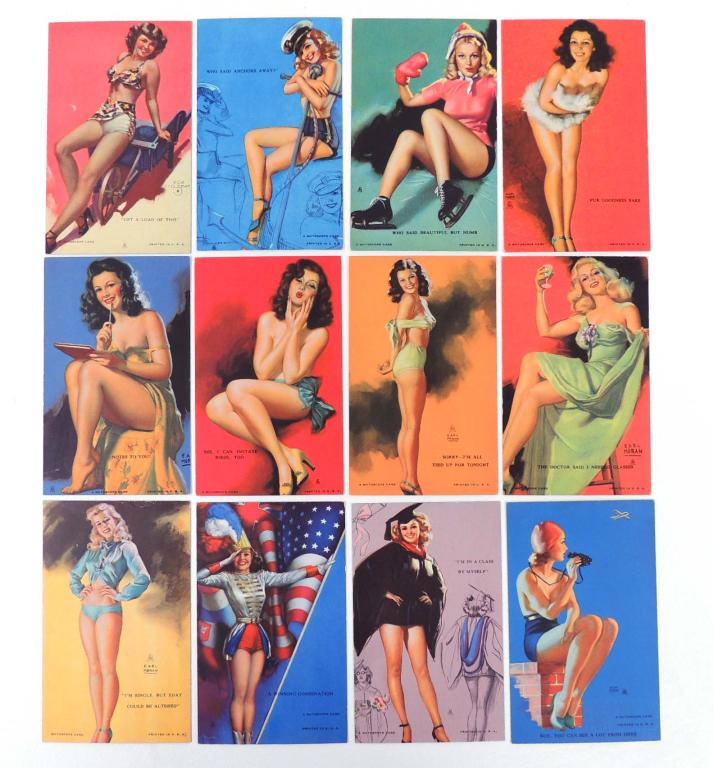 Mutoscope Pin-Up Girls Arcade Cards (12): Moran & Mozert 1940's.