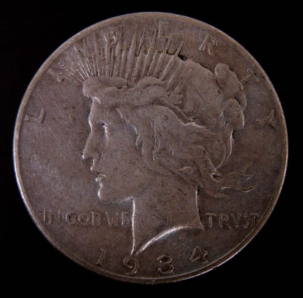 1934-s Peace Silver Dollar - (Semi)key Date: 1934-s Peace silver dollar (San Francisco mint). 90% silver. Mintage limited to 1 million coins. Some sources list this coin as a key or semi-key date in the Peace silver dollar series.