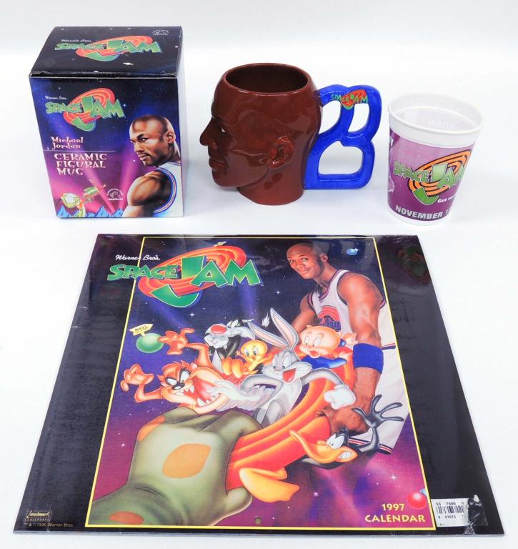 Space Jam Mug, #23 Mug, Calendar: Space Jam mug, #23 Bulls mug, unopened calendar