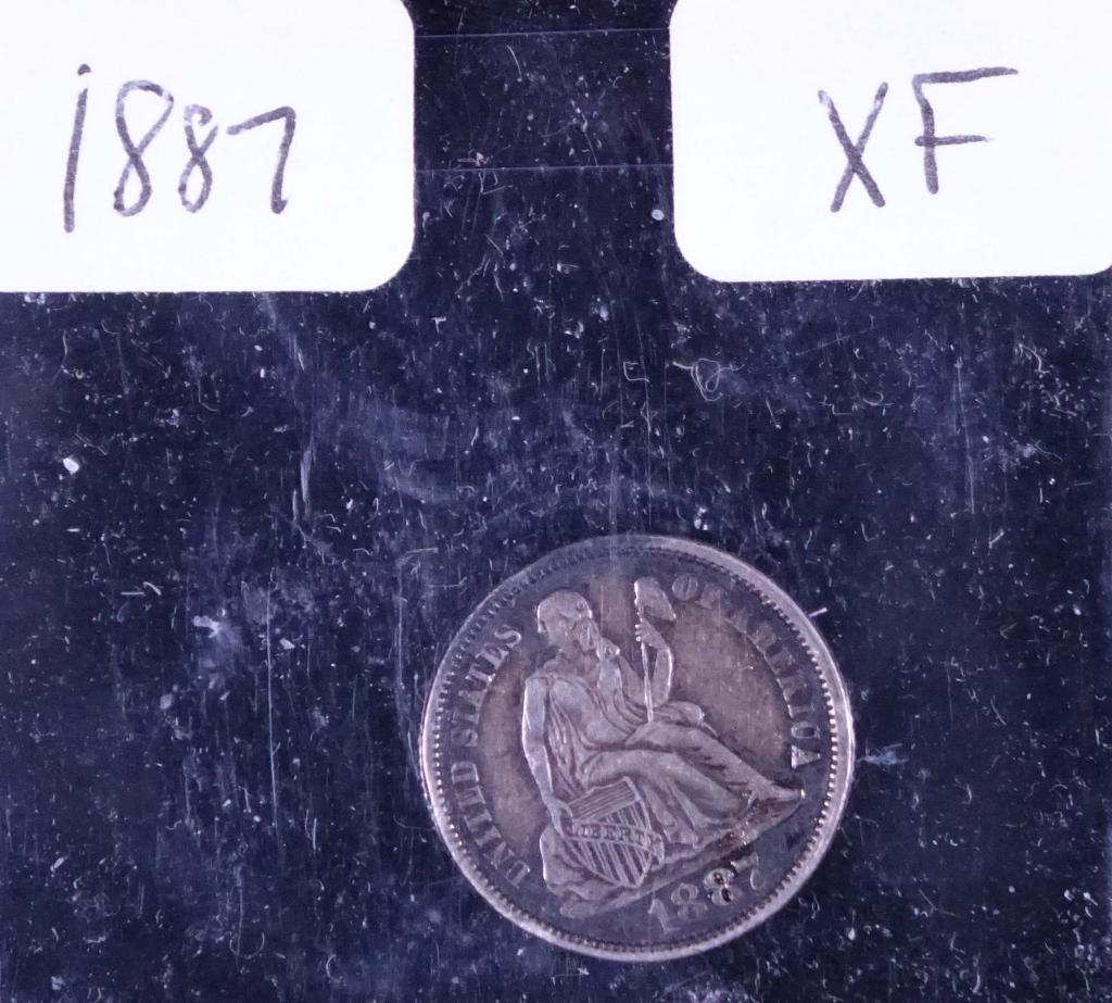 1887 Seated Liberty Dime (XF?) (1 of 3)