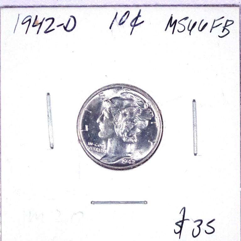 1942-d Mercury Silver Dime (BU, FSB?) (1 of 3)