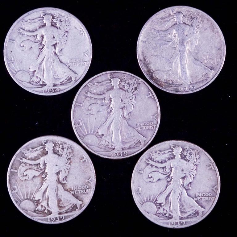 Walking Liberty Half Dollars- 1930's (5) (1 of 2)