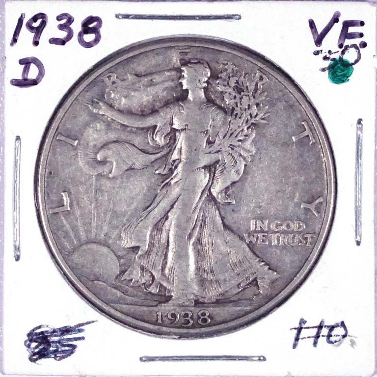 1938-d Walking Liberty Half Dollar - (Semi)key (1 of 2)