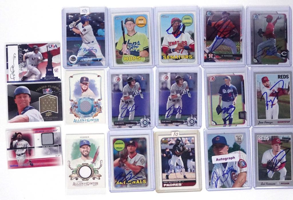 Baseball, Autographs, Jersey, Bat Cards (18) (1 of 7)