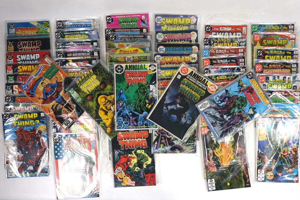 Swamp Thing & Sage of the Swamp Thing Comic Lot: Swamp Thing: #11-24, #41-49, #51-56, #67; DC Comics presents Superman and Swamp Thing #85 September 1985, 1982 Annual, 1985 Annual 2, 1987 Annual 3, and 1986 Anniversary #50. *** Saga of the Swamp Thi