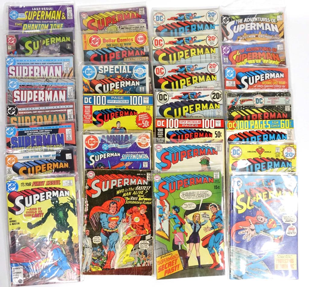 Superman Comic Lot- B: Superman 1987: #1, #2. *** Superman The Secret Years: #1-4. *** The Death of Superman: #75, *** DC Comics presents Superman and the Final Chapter of the Phantom Zone Criminals: #97. *** Superman (1967