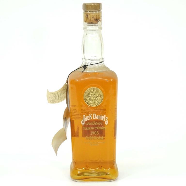 Bottle: Jack Daniels 1905 Gold Medal Whiskey: Liege, Belgium. Sealed, 750 ml, 90 proof, original tag.