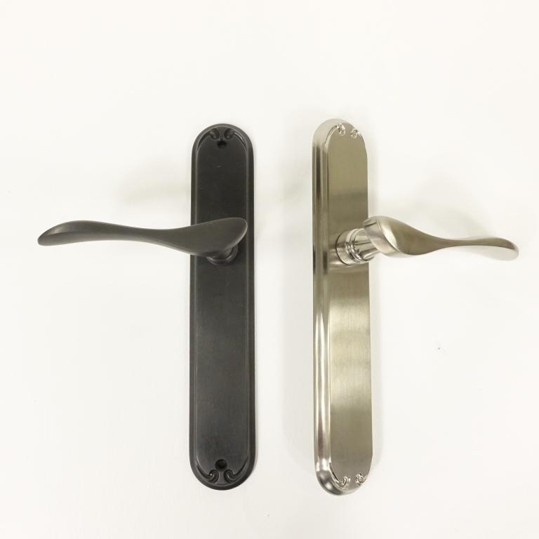 Pella Door Hardware - New In Box (6): 2x inactive handle Assy, RH, oil rub. 1x Active handle Assy, LH, pewter PVD. 3x Active Handle Assy, LH, oil rub.