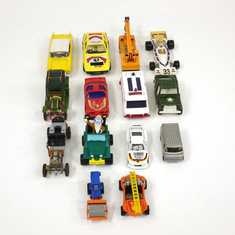 14 Vintage Die-cast Cars/Vehicles: Including Solido, Corgi, Ideal.