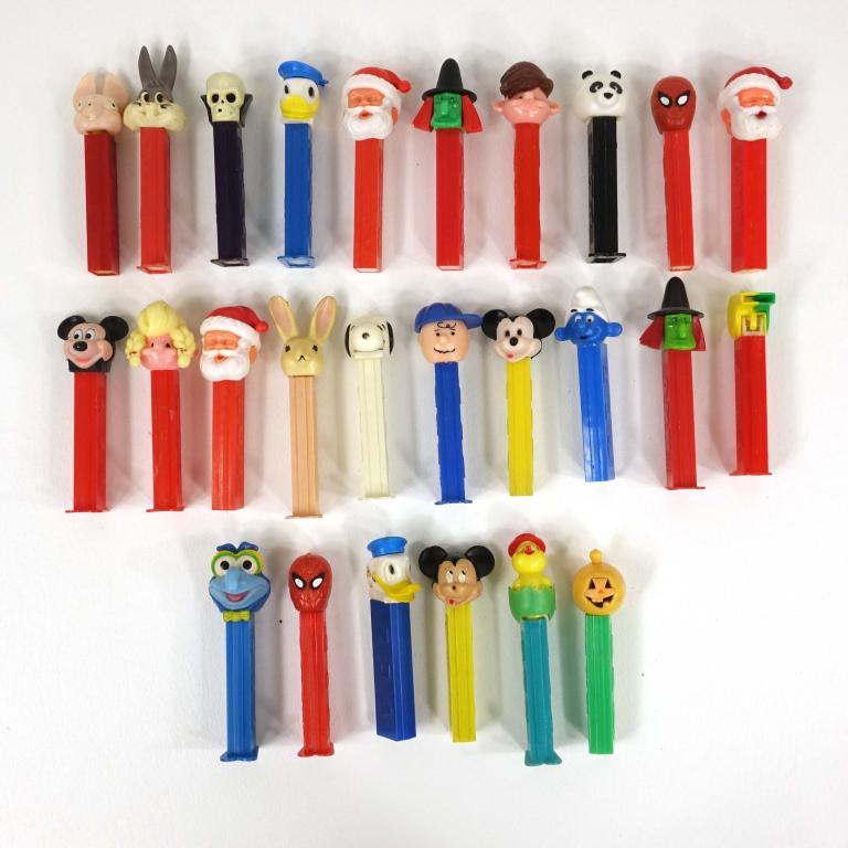 Pez Dispensers (20): Includes Disney, Spider-Man.