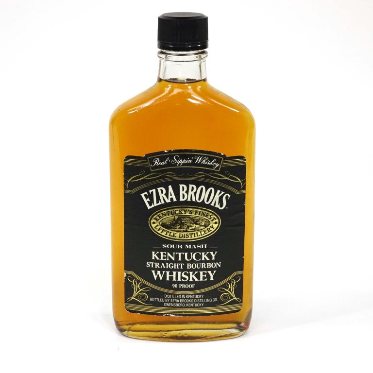Bottle: 1987 Ezra Brooks: ****You must speak with Ian before bidding on bottles if you may need shipping.**** 375ml, 90 proof.