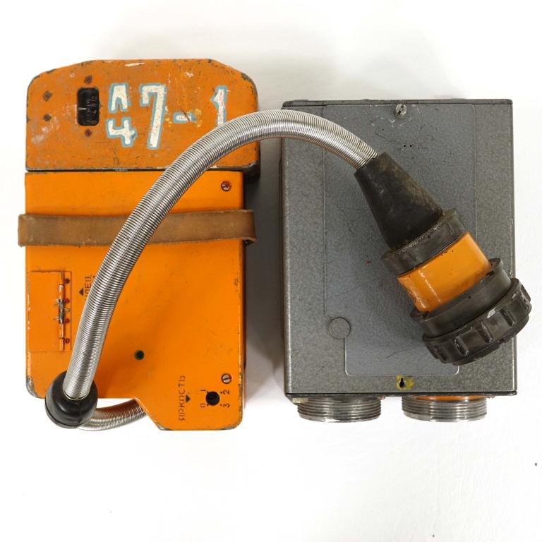 Mig-21 "Black Box" Flight Recorder: Mig-21 "Fishbed" Flight Recorder "black box". Of course, it is safety orange in color, not black, and writing is in Russian. The Mig-21 was a Soviet constructed fighter/interceptor first flown in 1955