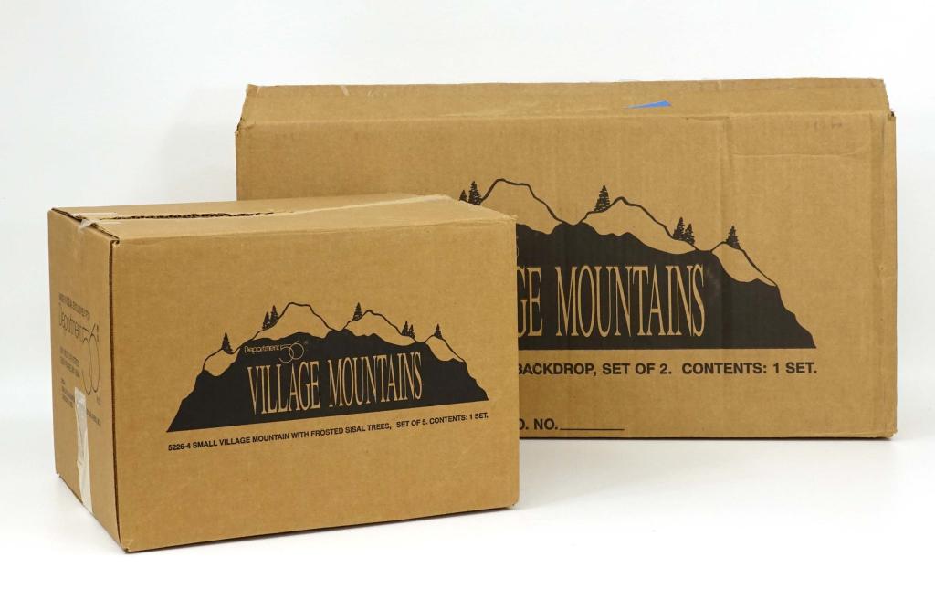 Dept. 56 Alp. Village: Village Mountain Back Drop: Department 56 Alpine Village Series: Village Mountain Back Drop, Small Mountain with Frosted Trees.