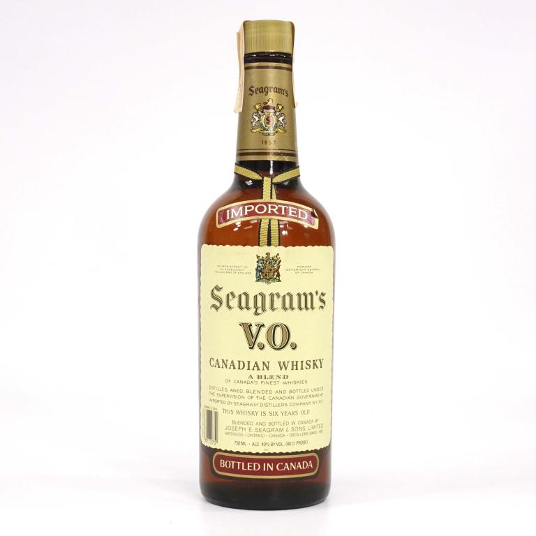 Bottle: Seagram's V.O 1980: ****You must speak with Ian before bidding on bottles if you may need shipping.**** Bottle: 80 proof, 750ml, 1980. Sealed.