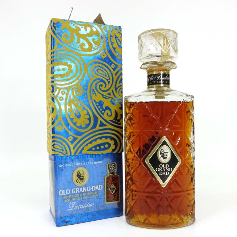1968 Old Grand Dad Decanter: 100 proof, Bottled in Bond. With Box. If you anticipate needing bottles shipped you MUST talk to Ian PRIOR to BIDDING! 847-625-0555.