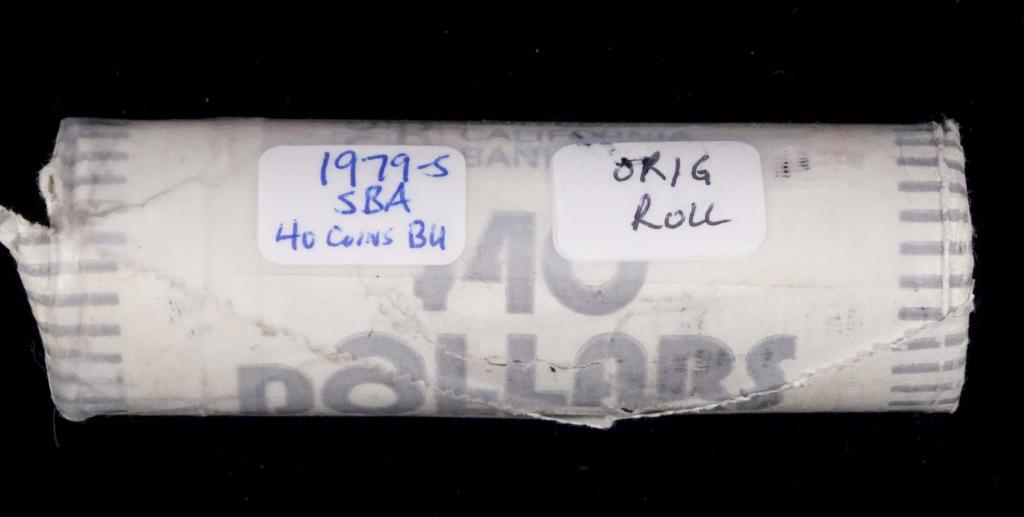 1979-s Susan B. Anthony - Roll of 40 GEM BU?: Roll of (40) 1979-s Susan B. Anthony dollar coins in original bank wrapper. Consigner reported as a GEM brilliant uncirculated.