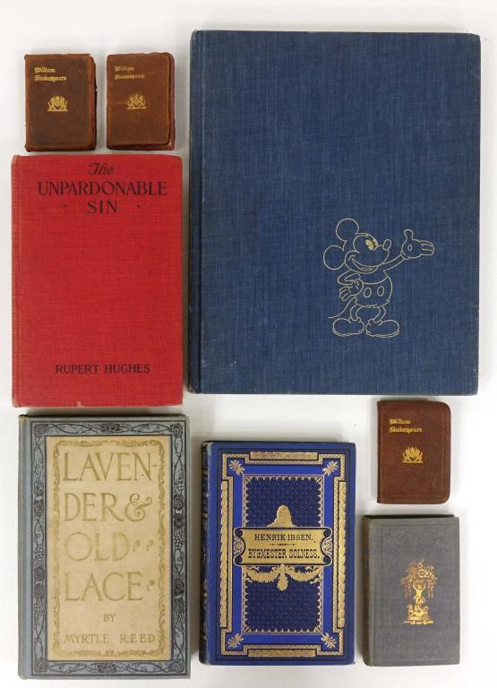 Vintage Books: Rupert Hughes "The Unpardonable Sin", June 1918. Myrtle Reed "Lavender & Old Lace", 1902. Christopher Finch, "The Art of Walt Disney; From Mickey Mouse to the Magic Kingdom", 1975. Henrik Ibsen "Bygme