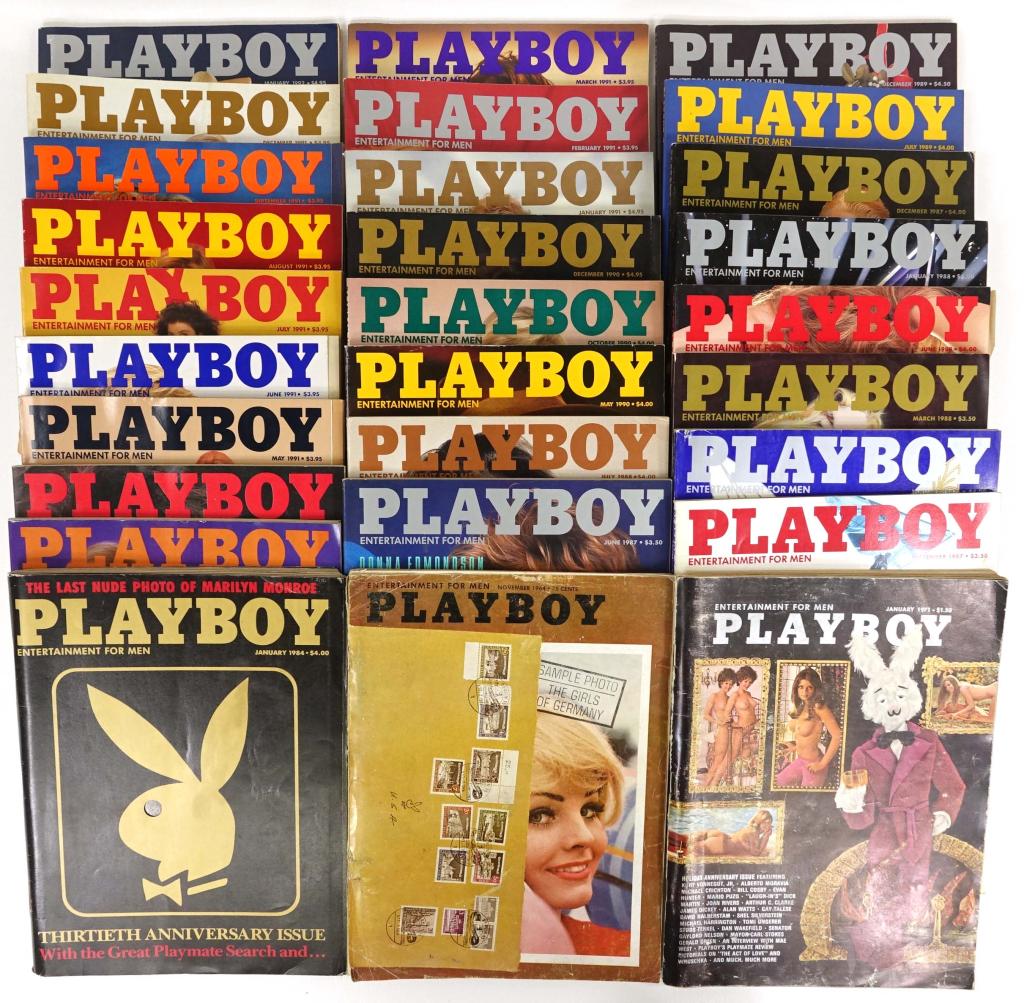 28 Playboy Magazines: November 1964, January 1971, January 1984, February 1986. January, February, June, September, and December 1987. January, March, June, and July 1988. July and December 1989. May, October, December 199