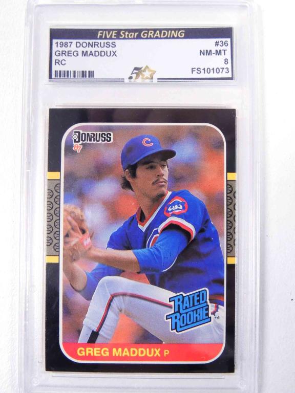 Greg Maddux 1987 Donruss #36 Card: Rookie Card, 5 Star Grading NM-MT8