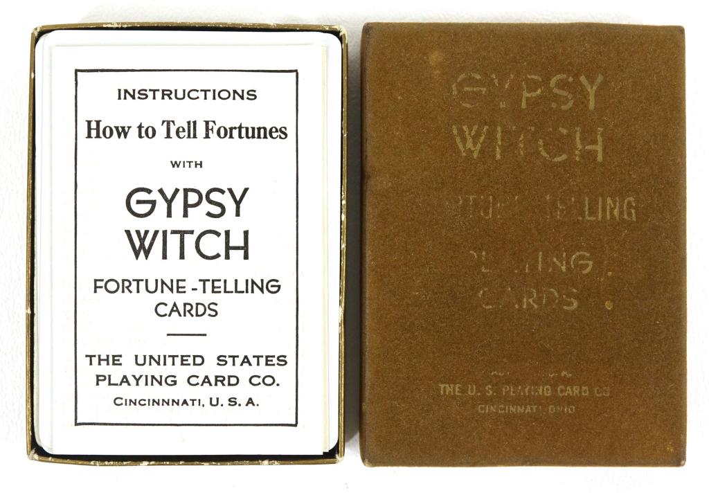 Gypsy Witch Fortune Teller Cards: Vintage deck in original box. Made in Cincinnati, Ohio.