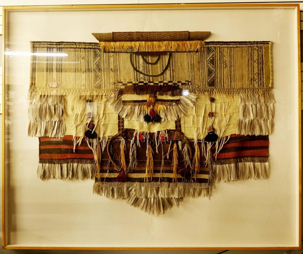 "Kilim & Feather" Collage by Karl Mann (b. 1948): ***LOCAL PICK-UP ONLY!!! *** VERY LARGE coming in at 73" x 89.5". Shadow box display with 3" depth. Stunning in person!