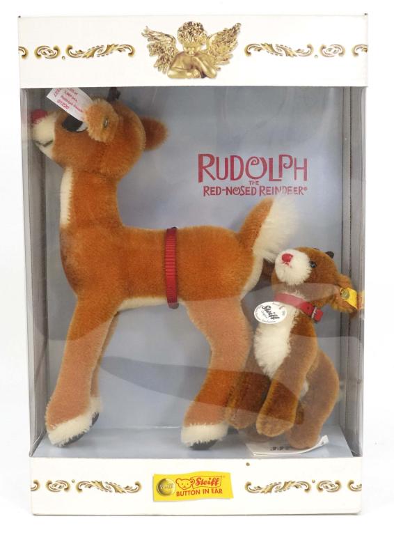 Steiff Rudolph The Reindeer (Exclusive): Steiff Rudolph The Reindeer. North American exclusive made in 2004. These are limited edition only 3,000 were made total. Pristine condition; never been opened; comes with certificates.