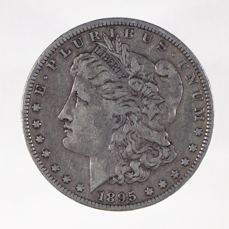1895-o Morgan Silver Dollar: 1895-o Morgan silver dollar (New Orleans Mint). 90% silver. Some sources list this as a tough date, semi-key, or a key date. Mintage was limited to 450,000 coins, with PCGS estimating a survival of 37