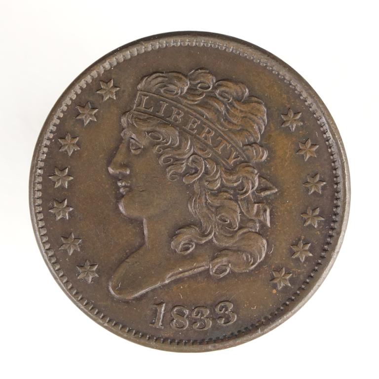 1833 Classic Head Half Cent (AU?) (1 of 2)