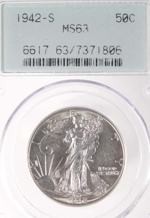 1942-s Walking Liberty Half Dollar (PCGS MS63) (1 of 2)