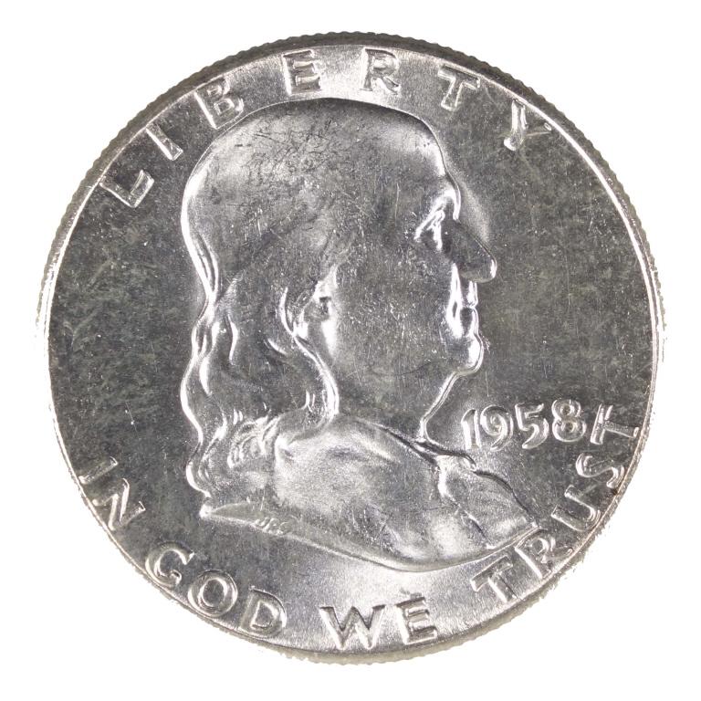 1958 Franklin Half Dollar (UNC?) (1 of 2)