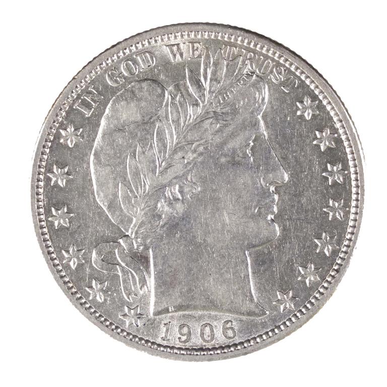 1906-s Barber Half Dollar (AU?) (1 of 2)