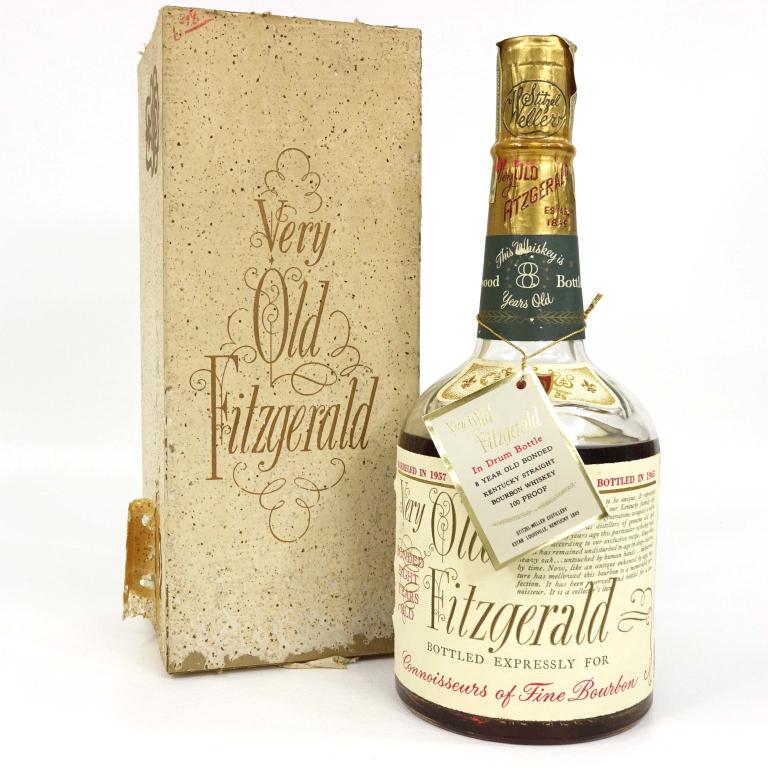 Very Old FItzgerald: IF YOU MAY NEED SHIPPING YOU MUST SPEAK WITH IAN BEFORE BIDDING ON BOTTLES. Bottled in Bond. In box, with tag. Fill - at shoulder. S. (8-7-10), 1965. 4/5 quart.